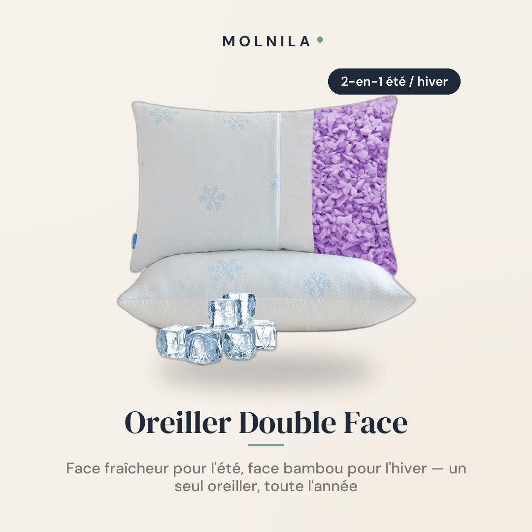 Oreiller Mémoire de Forme Double Face — Fraîcheur & Bambou