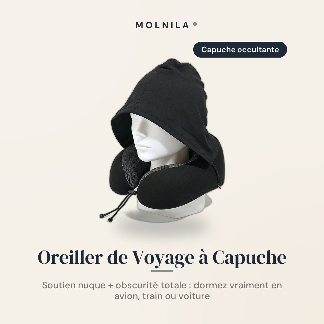 Oreiller de Voyage à Capuche Occultante